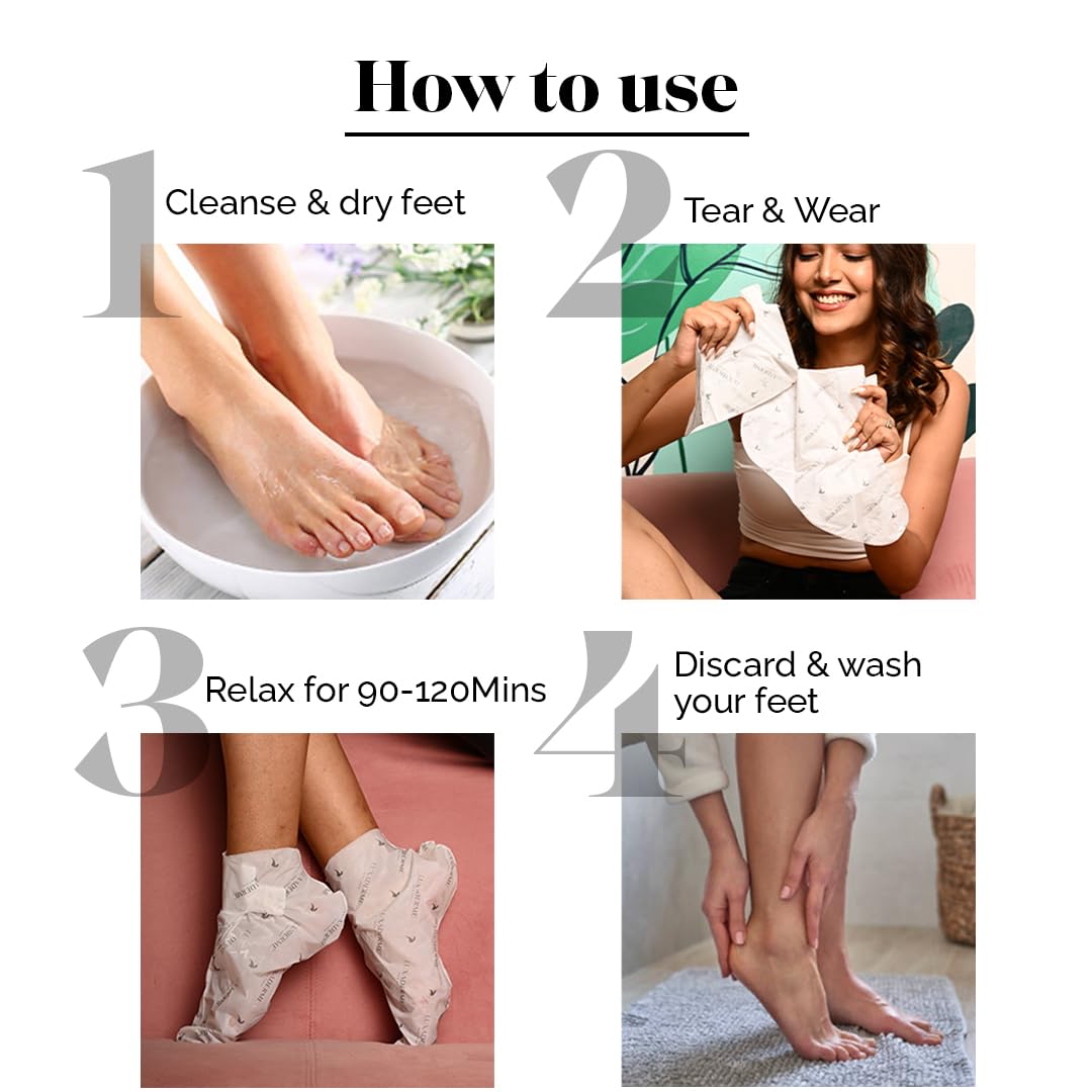 LuxaDerme Korean Peeling & Exfoliating Foot Mask for Baby Soft Feet | Removes Dry Skin & Hard Calluses | Hydrates Dry Feet (Pack of 1)