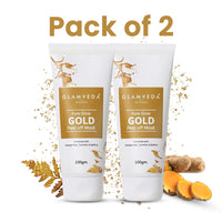 Glamveda Pure Glow Gold Peel Off Mask Enriched With Orange Peel,Turmeric & Saffron Pack of 2 (Gold)
