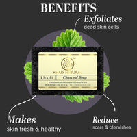 Khadi Natural Charcoal Soap |Deep Cleansing | Purifying | Oil Control | 125g (Pack of 4)