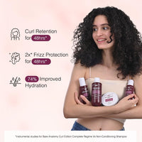 Bare Anatomy Curl Defining Shampoo + Curl Enhancing Hair Mask | Smoothens & Conditions Hair | Curl Retention & 2X Frizz Protection For 48 Hours | Sulphate & Paraben Free | Women & Men | 250 ml + 250gm