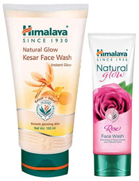 Himalaya Natural Glow Rose Face Wash, 100ML INDIA&Himalaya Natural Glow Kesar Face Wash, 150ml