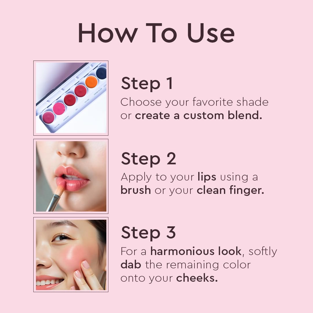 C2P Pro Pop Lip Shade 6 in 1 Lipstick Palette for Women – Waterproof, Long-Lasting, Smudge-Proof, Highly Pigmented Lip Pallete for All-Day Wear (Sunset Hues, 21g)