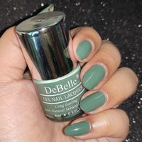 DeBelle Gel Creme Finish Nail Polish Green Olivia (Dark Olive Green) 8 Ml - Enriched With Natural Seaweed Extract, Cruelty Free, Toxic Free