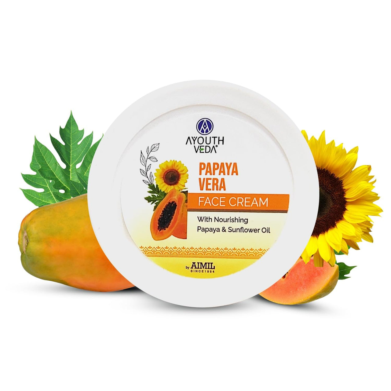 Ayouthveda Papaya Vera Face Cream for Blemish Free Clear Skin Net qty.- 50 g