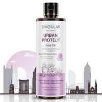 Singular Urban Protect Hair Oil | Anti-Pollution & UV Protection | Repairs Damaged & Frizzy Hair | Natural Cold-Pressed Argan, Coconut, Moringa, Green Tea & Sesame Oil | Lightweight & Non-Sticky - 100 ml