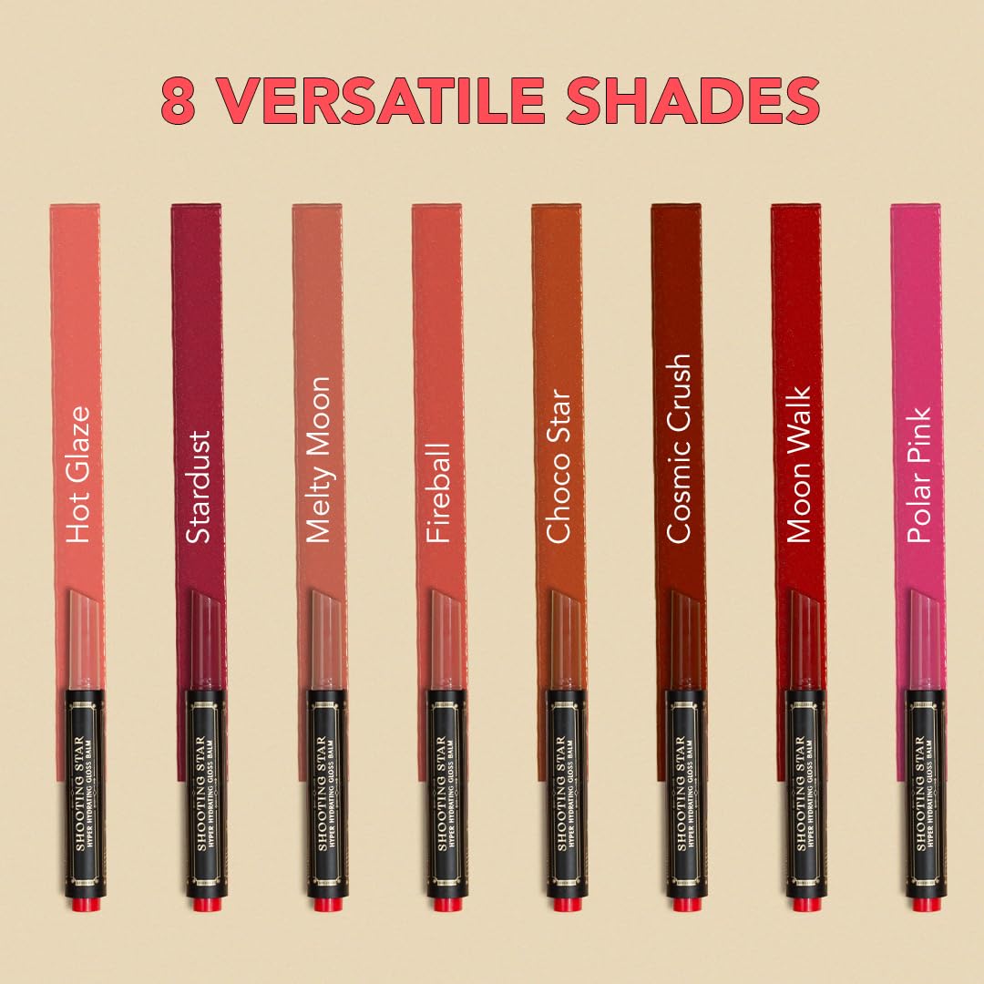 LoveChild Masaba Hyper Hydrating Gloss Balm Sticks (Reddish Brown) | 3-in-1 Plumping Lip Gloss Balm For High Shine | Enriched with Peptide, Squalene & Jojoba For Hydration | Fireball, 1.8g