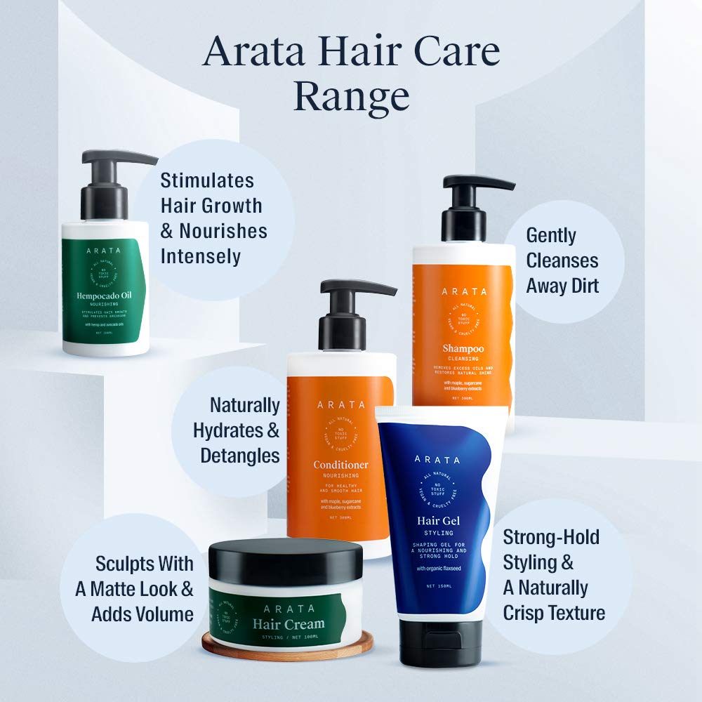 Arata Paraben & Silicon Free Hair Conditioner -300 Ml | With Maple, Sugarcane & Blueberry Extracts | Vegan & Cruelty-Free for Healthy & Smooth Hair | For Women & Men