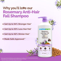 Mamaearth Rosemary Anti-Hair Fall Shampoo with Rosemary & Methi Dana for Reducing hair Loss & Breakage - 1 Litre | Up to 94% Stronger Hair | Up to 93% Less Fall | Sulphate Free Shampoo | For Men and Women