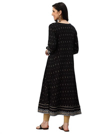 Yash Gallery Women's  Rayon Geometric Printed Anarkali Kurta for Women
