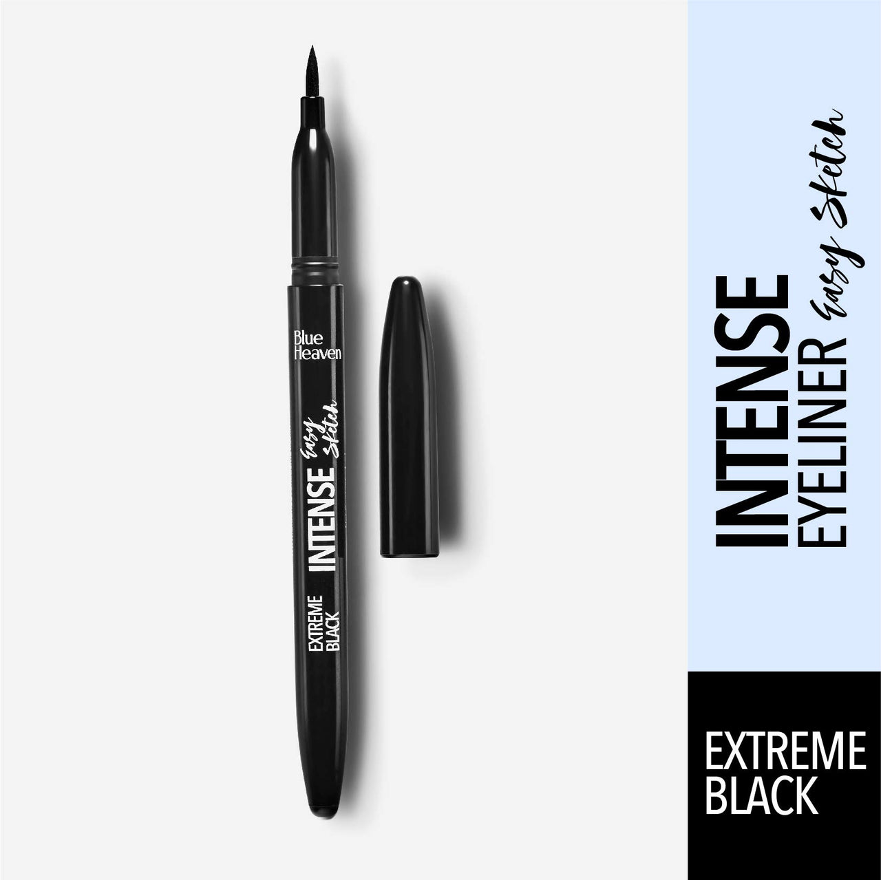 Blue Heaven Intense Eyeliner Easy Sketch, Black, 1ml & Extreme Length Mascara, Black, 9ml (Matte Finish)