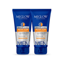 Meglow by Leeford | Instant Glow Facewash for Men | Skin Brightening Face Wash | Deeply Exfoliates & Hydrates | Glows & Even Skin Tone Pack of 2 (100g each)