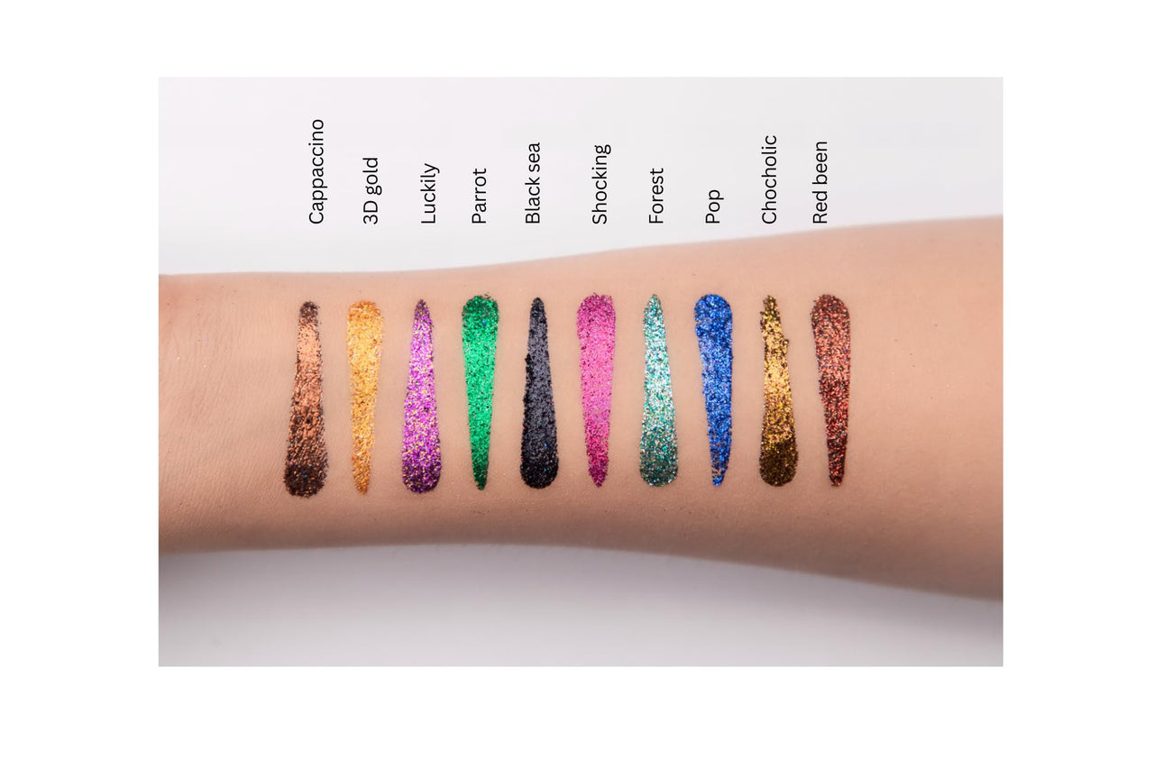 TS COSMETICS Pro Glitter Eyeshadow Palette – Rosey | Pressed Glitter, Shimmer & Matte Finishes | Highly Pigmented, Long-Lasting Eye Makeup