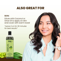 Rey Naturals Pure Neem Oil For Skin & hair | Neem Oil for Hair Growth, Dandruff Relief, Scalp Infection & Healthy Hair | Body Massage Oil For Men And Women - 200ML pack of 2