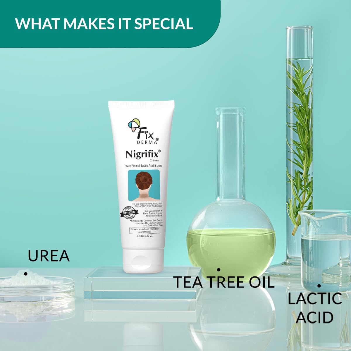 Fixderma Nigrifix Cream for Acanthosis Nigricans with Lactic Acid For Body Parts like Neck, Ankles, Knuckles, Armpits, Thighs & Elbows | Exfoliant 100 g (Pack of 2)