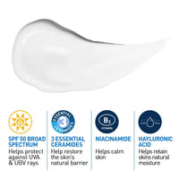 CeraVe AM Facial Moisturizing Lotion for Normal to Dry Skin (52 ml) with Broad Spectrum Sunscreen SPF 50, Enriched with Ceramides, Niacinamide & Hyaluronic acid