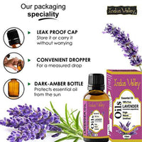 Indus Valley 100% Pure Natural & Organic, Undiluted Lavender Essential Oil with Dropper for Skin, Hair Care -15ml