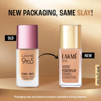 Lakmé 9To5 Primer + Matte Perfect Cover Liquid Full Coverage Foundation For Normal Skin Type, W160 Warm Sand, 25 Ml 1 Count