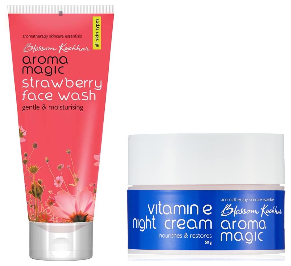 Aroma Magic Vitamin E Night Cream, 50G & Face Wash 100 Ml (Strawberry)