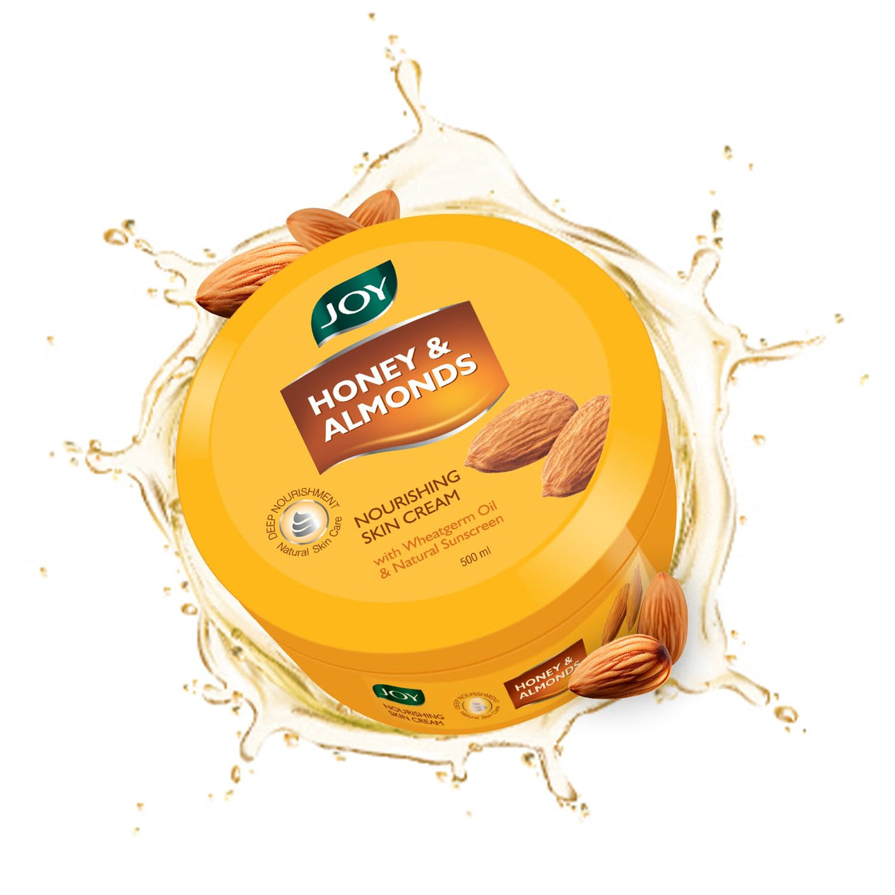 Joy Honey & Almonds Deep Nourishing Moisturizer for Face, Hands & Body (500ml) |Skin Cold Cream with Natural Sunscreen For Glowing Skin | Protects for Dryness & Retains Natural Moisture Balance