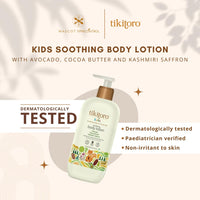 Tikitoro Kids Soothing Body Lotion | Pediatrician Approved | Moisturizes, Soothes & Nourishes Skin |100% Vegan with Avocado, Cocoa Butter, Kashmiri Saffron Extract |Daily Use (Age: 4+ Years) (300 x 2)