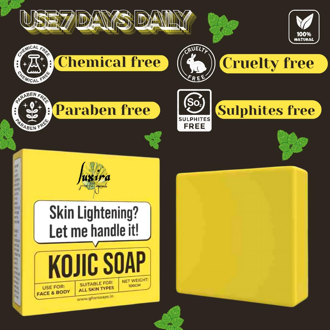 Chandan & Kesar Bath Soap,Pigmentation, Sun damage,Brightening Underarm & Reduces Dark Spot,Kojic Acid Soap,Skin Brightening Soap For Men & Women(1-Magic Soaps & 1 Kojic Soaps)