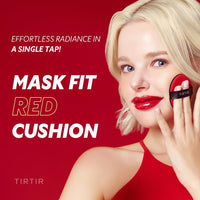 TIRTIR Mask Fit Red Cushion Foundation | Full coverage, Skin fit, Satin Glow Finish | Korean Cushion Foundation #34C AMBER | 4.5g
