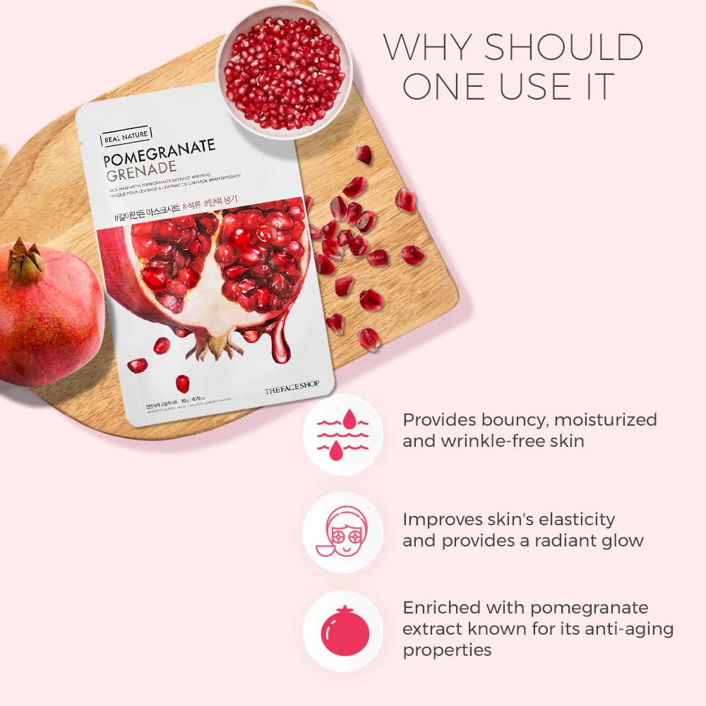 The Face Shop Real Nature Daily Glow Sheet Mask for Glowing Skin & Hydration | Facial Mask with Serum | Korean Sheet Mask For Unisex (Pack of 10) (Assorted)