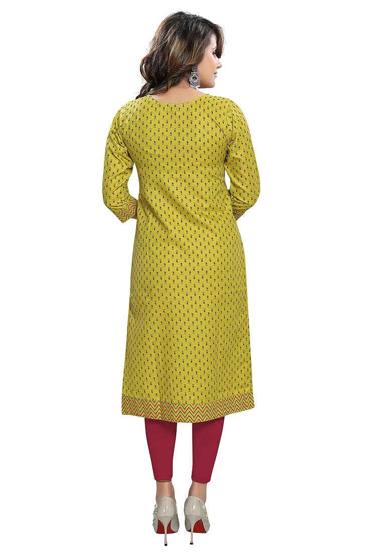 DREAM & DZIRE Women Printed Staight Cotton Kurti.