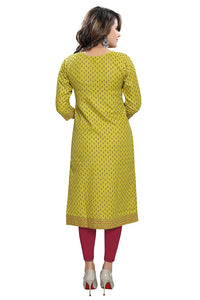 DREAM & DZIRE Women Printed Staight Cotton Kurti.