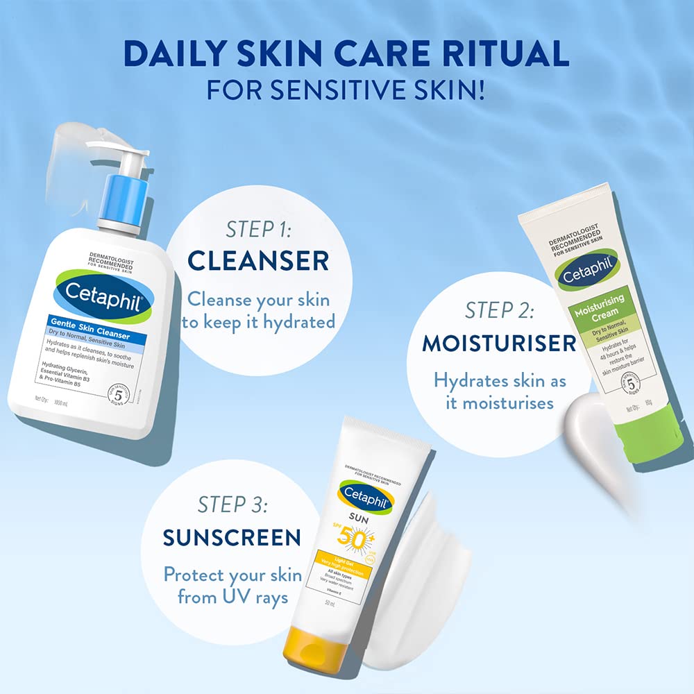 Cetaphil Gentle Skin Cleanser , Hydrating Face Wash for Dry to Normal Skin ,Soap Free & Non irritating 1Ltr