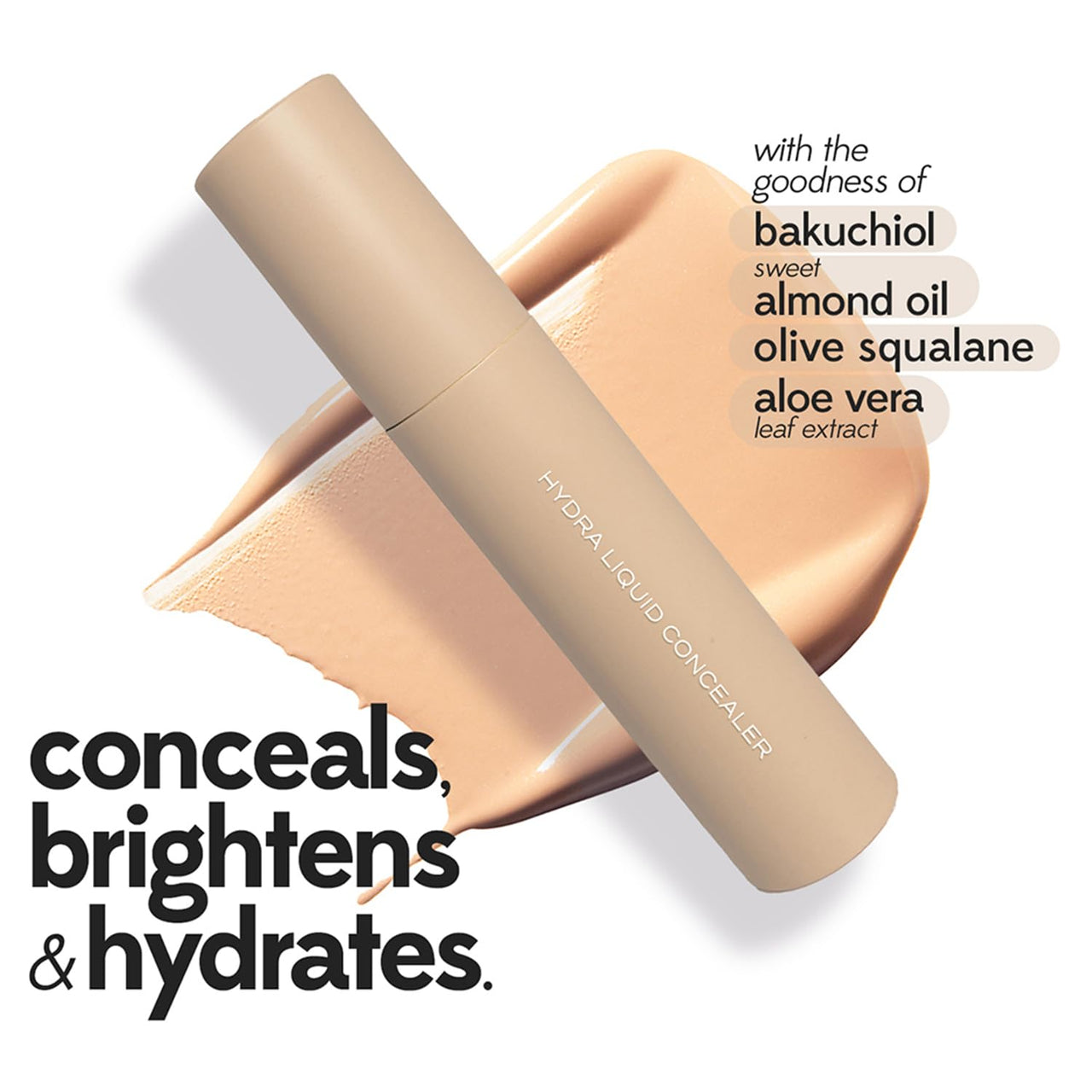 Ruby's Organics Liquid-Cream Concealer for Under-eye Dark Circles & Pigmentation, Full Coverage, Under Eye Cream with Bakuchiol, Easily Blendable, Highly Pigmented, Natural, All Indian Skin Types - HC4, 6.5ml