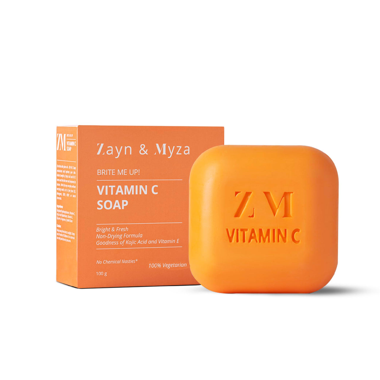 ZM Zayn & Myza Dermatologically Tested, Paraben-Free Vitamin C Soap Enriched with Kojic Acid, Vitamin C and Vitamin E For Skin Brightening and Deep Cleansing