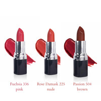 Barva Natural & Moisturising Lipsticks made using Pure Ghee, Kokum butter and Mineral Colours, 4.3g (Passion + Rose Damask + Fuchsia)