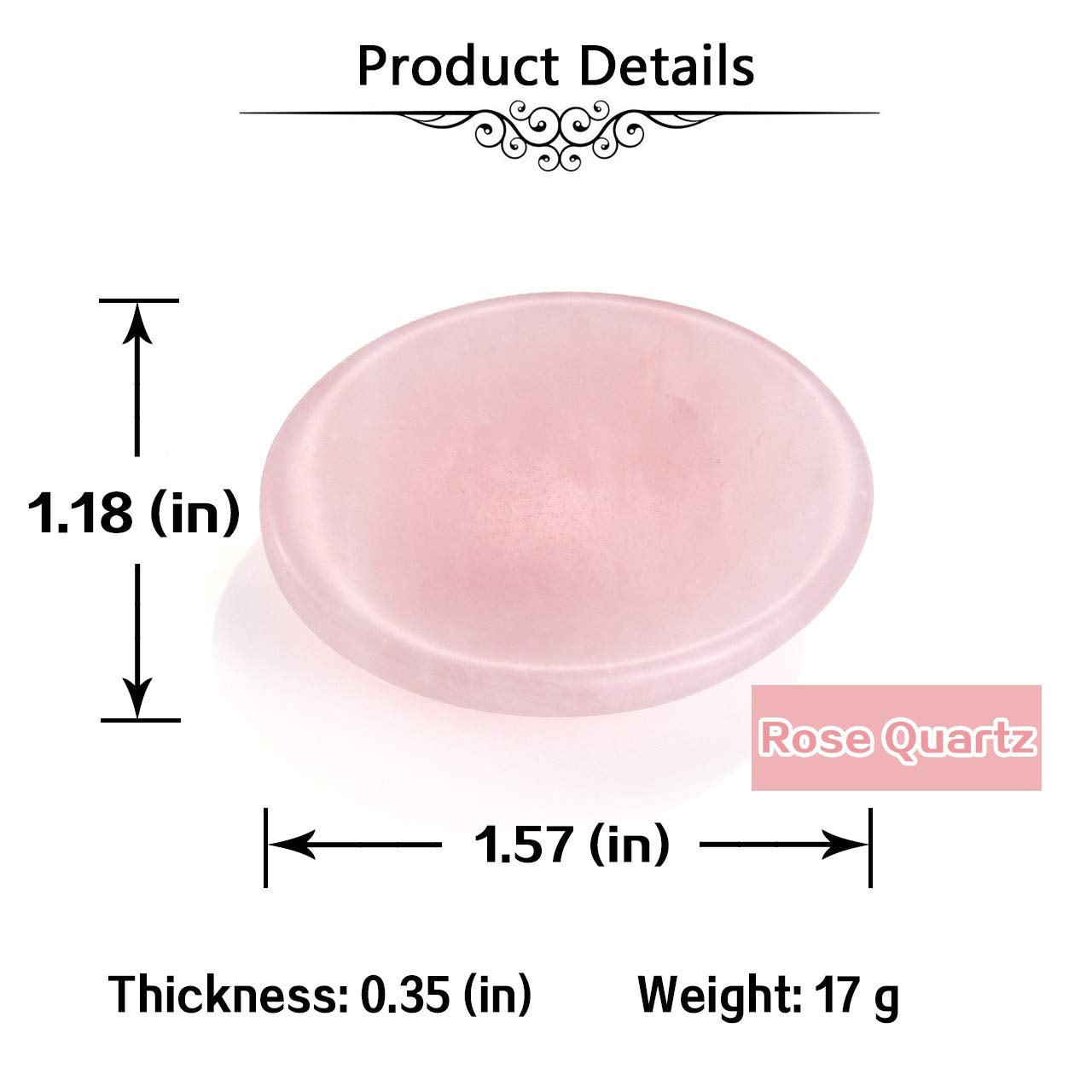 CrystalTears Rose Quartz Crystal Worry Stone Healing Crystal Oval Pocket Palm Stone Tumbled Polished Thumb Worry Stones for Anxiety Stress Relief Meditation Crystal Terapy