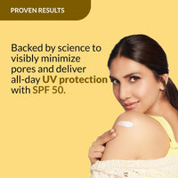 Fixderma Shadow Pore Minimizing Gel Sunscreen SPF 50 PA+++ with 4% Niacinamide, For UVA & UVB Protection | Sunscreen SPF 50 for Oily & Acne Prone Skin | Lightweight, No White Cast, Non-Greasy - 50GM