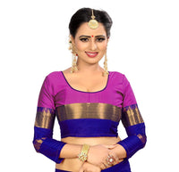 PAREVDEE Women's  Dobby Cotton Saree With Blouse Piece