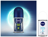Nivea Deodorant Roll On, Fresh Natural for Men, 50ml And Deodorant Roll On, Fresh Power for Men, 50ml
