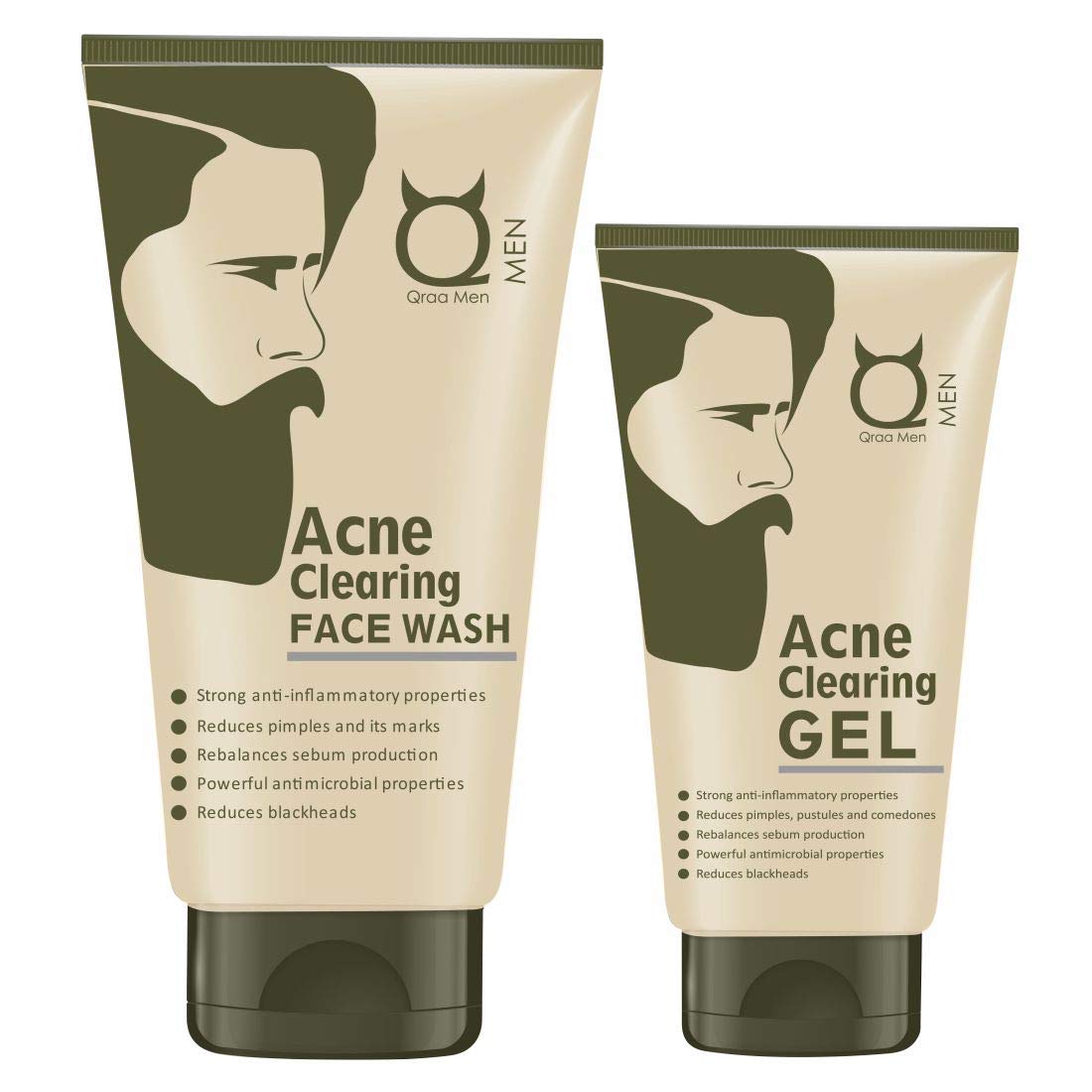 Qraa Men Qraa Acne Therapy Set- Pack Of Acne and Pimples Clearing Face Wash 100ml and Acne Gel 50ml, 100 ml (Pack of 2)