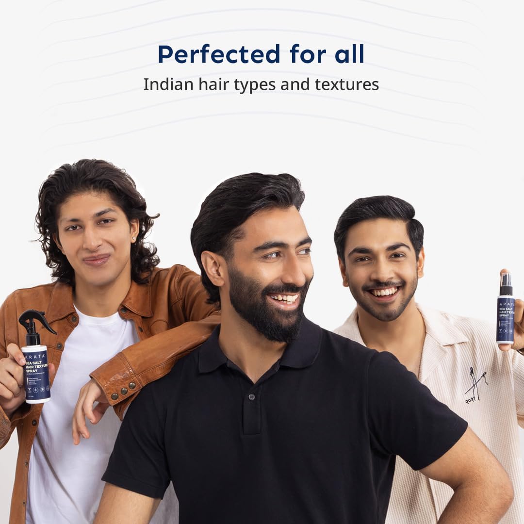 Arata Sea Salt Volumizing Hair Spray - 150ml For Beachy Locks & Natural Waves | Adds Volume & Texture To Hair Without Any Crunchy Feel | Made for All Hair Types With Sea Salt, Biotin & Niacinamide