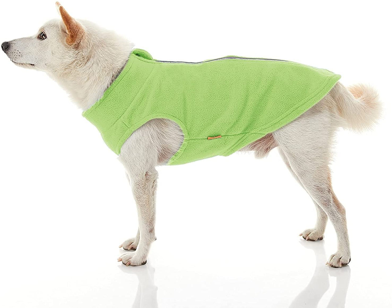 Gooby Zip Up Fleece Dog Sweater - Lime, 3X-Large - Warm Pullover Fleece Step-in Dog Jacket with Dual D Ring Leash - Winter Small Dog Sweater - Dog Clothes for Small Dogs Boy and Medium Dogs 3X-Large chest (~28.5")