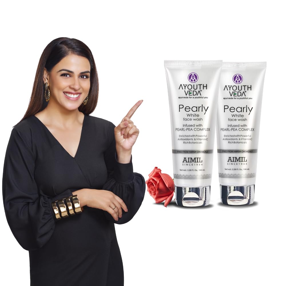 Ayouthveda Pearly White Face Wash 100 ML | Best Skin Whitening face Wash for Women and Men | Enriched With Antioxidants & Vitamin C| Suitable For Normal & Oily Skin (Pack Of 2; 100ml each)