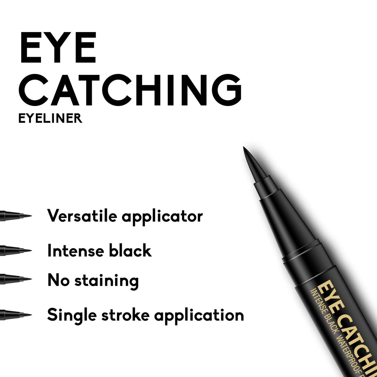 Seven Seas Eye Catching Sketch Eyeliner Long | Lasting Sweat, Waterproof | Eyeliner for women, Girls (Black, 0.55ml)
