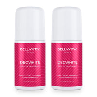 BELLAVITA Deo White Natural Underarm Roll On Deodorant for Women |Control Odour|Alcohol-Free| Antiperspirant for Long Lasting Freshness, 50ml Each (Pack of 2)