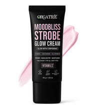 Orgatre Strobe Glow Cream for Instant Face Radiance | Primer Highlighter Moisturizer with Vitamin C, Almond Oil, Niacinamide & Hyaluronic Acid | Makeup Base for Oily Acne-Prone Skin | Pink Shade | 30g