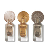 HYUE Gel FX Nail Paint | Metallic | 8 ml x 3 | Mercury Retro-Gold Mine-Icy Silver | Ultra-Glossy Shine | Long-Lasting Wear | Chip-Resistant Formula | Quick-Drying | High-Impact Glossy Finish