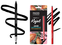 FACESCANADA Magneteyes Kajal - Black, 0.35g Almond Oil & Vitamin E & Ultime Pro Intense Gel Kajal With Smudger & Sharpener - Black, 1.2g Matte Finish
