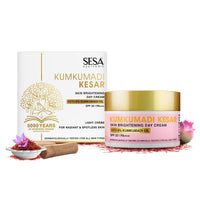 SESA Kumkumadi Kesar Day Cream 50g SPF 20 & PA++ Skin Brightening Ayurvedic Face Moisturizer Protection from Sun Damage Hydrating Face Cream For Women Daily Use Woman and Men, 50 gm