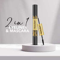 Seven Seas Eyeliner & Mascara 2 in 1 | Lightweight, Denser & Longer Lashes | Intense Black Finish | Adds Volume | Easy Wash | No Clumping | Cruelty Free