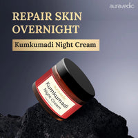 Auravedic Kumkumadi Oil Retinol Night Cream For Face - Night Cream For Women With Niacinamide, Retinol, Saffron & Padmaka - Overnight Repair & Renew For Glowing Skin, 50g