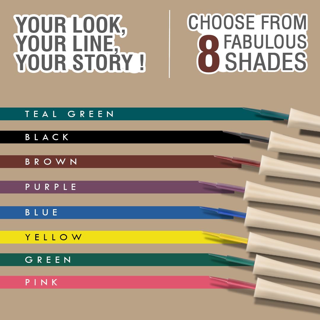 Glamveda Super Matte Liquid Eyeliner – Brown, Smudge-Proof, Waterproof, Quick Drying | 24-Hour Long Stay | Smooth Application | Bold, Clean, Smudge-Free Look